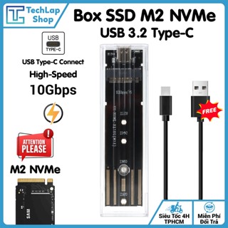  Box Đựng Ổ Cứng SSD M.2 NVMe | USB 3.2 Type-C 10Mbps Tốc Độ Cao | Nhựa Trong Suốt Cao Cấp 