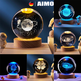  AIMO  Giá sỉ Đèn ngủ 3D quả cầu pha lê phát sáng trang trí phòng ngủ bàn làm việc 