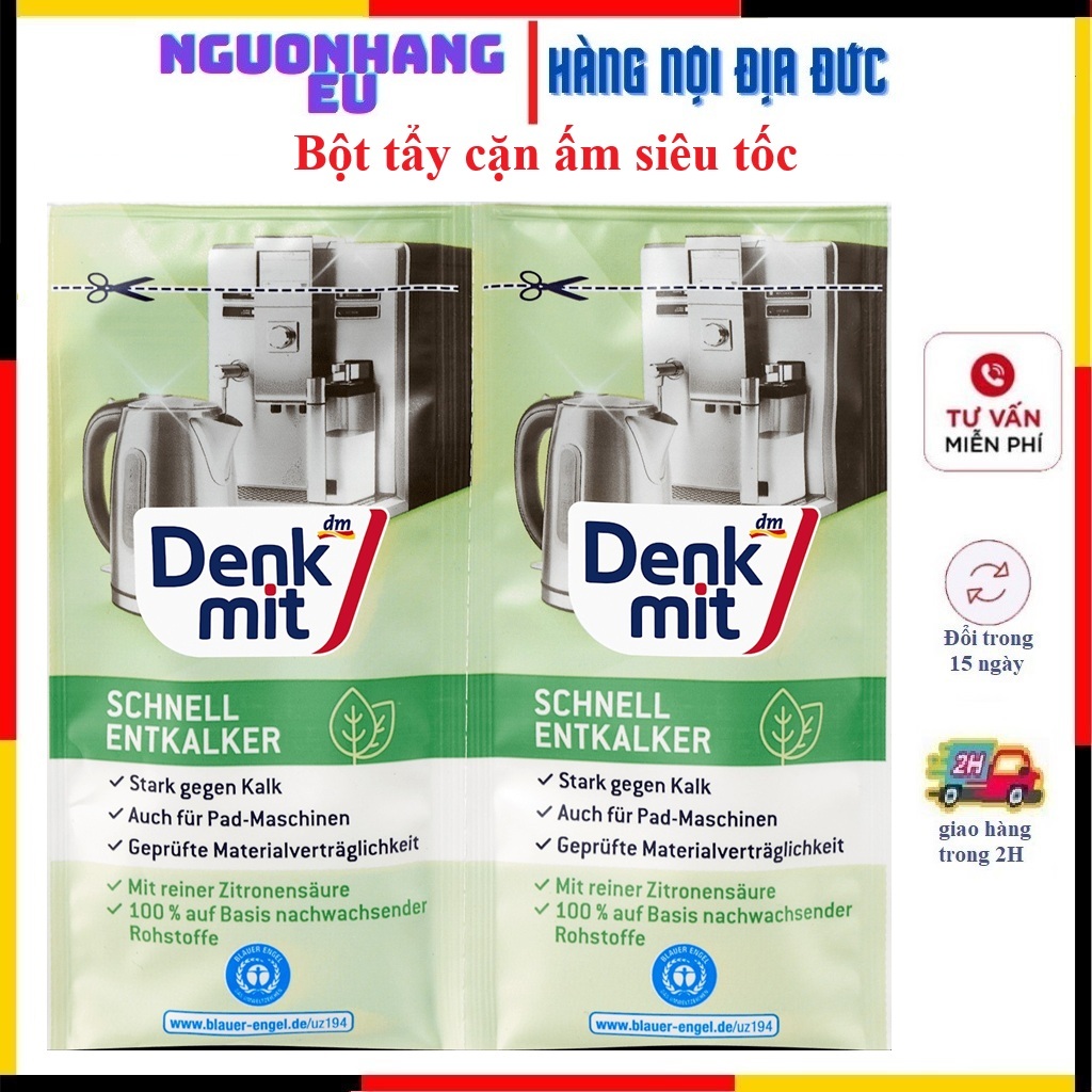 Bột tẩy cặn ấm siêu tốc, máy pha cà phê…Denkmit