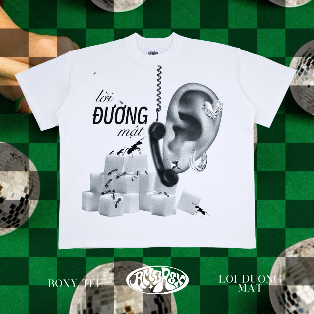Áo thun unisex form boxy 250gsm in họa tiết LỜI ĐƯỜNG MẬT – AMOREX