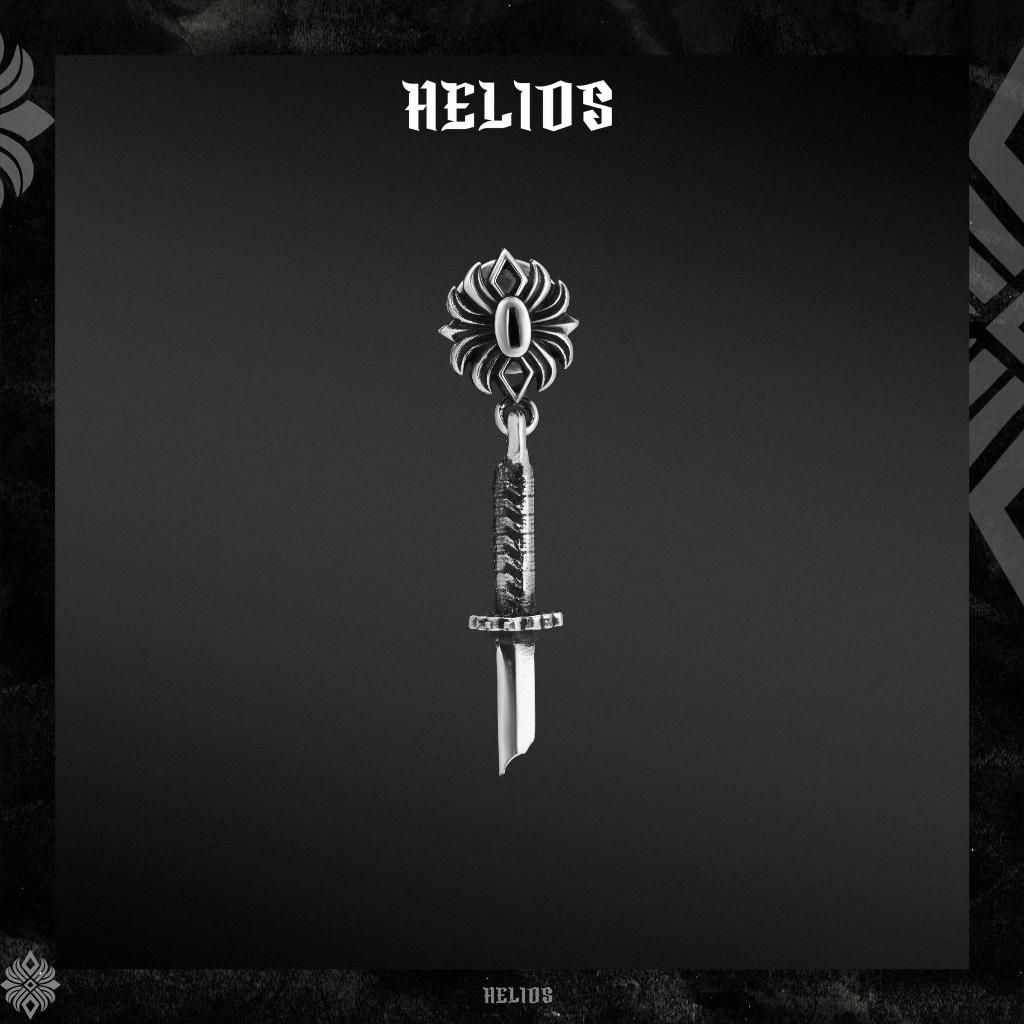 Khuyên tai bạc S925 HeliSilver KENREN Helios Black Silver Faith