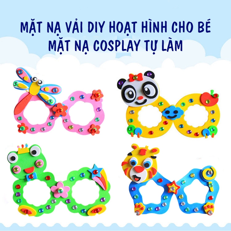 Mặt nạ vải hình thú cho bé, mặt nạ cosplay DIY cho bé nhập vai