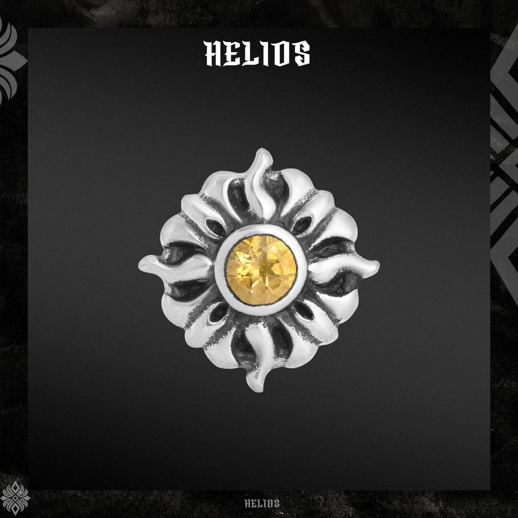 Khuyên tai bạc S925 HeliSilver SOLARE Helios Black Silver Faith