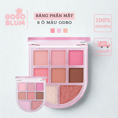 ODBO Bảng Phấn mắt 8 Ô Odbo Romance Mood Eye Palette OD2023 gồm ánh nhũ và màu lì nội địa Thái Lan