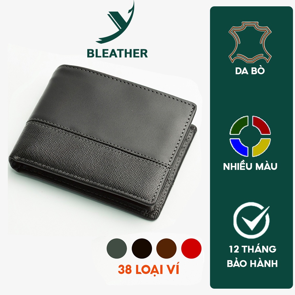  Ví nam da bò thật cao cấp mỏng gọn nhiều ngăn – Phong cách Hàn Quốc – Ví da bò handmade tại xưởng BỤI Leather - V999 