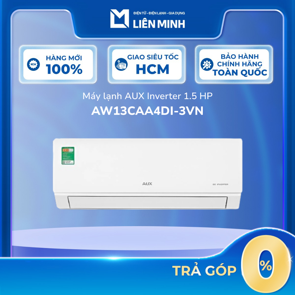 [Shopee - Lắp đặt 0Đ HN HCM] Máy Lạnh AUX Inverter AW10CAA4DI-3VN 1HP / AW13CAA4DI-3VN 1.5HP