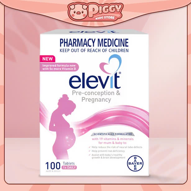 Elevit bầu- Vitamin Elevit Pre-conception & Pregnancy tổng hợp cho mẹ bầu 100 viên Úc