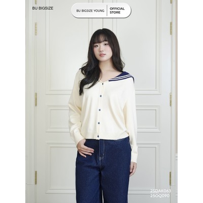 Áo khoác len cổ thủy thủ BIGSIZE (55kg đến 95kg) – 25DAK063 - [BU Bigsize Young]
