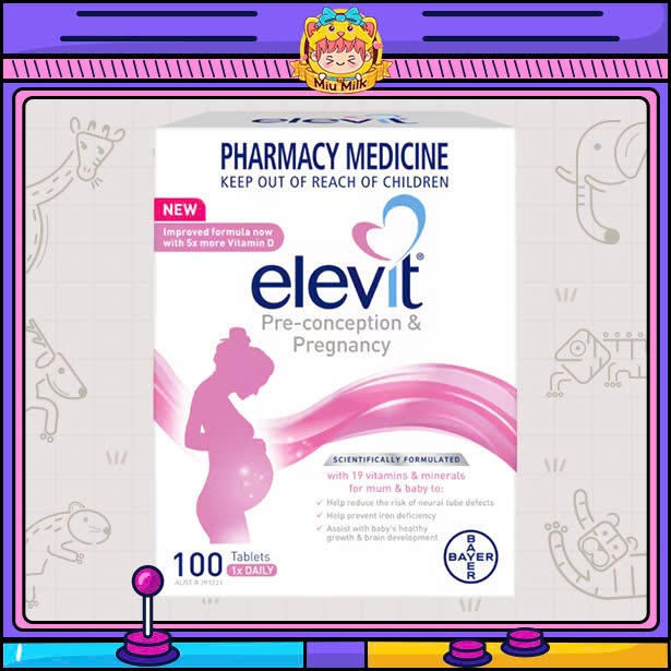 Vitamin tổng hợp Elevit cho mẹ bầu Elevit Pre-conception & Pregnancy 100 viên Úc