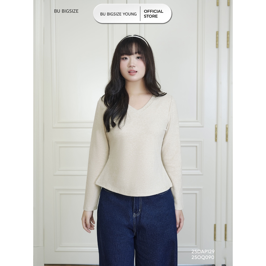 Áo giữ nhiệt cổ V BIGSIZE ( 55kg-95kg) - 25DAP129- [ BU Bigsize]