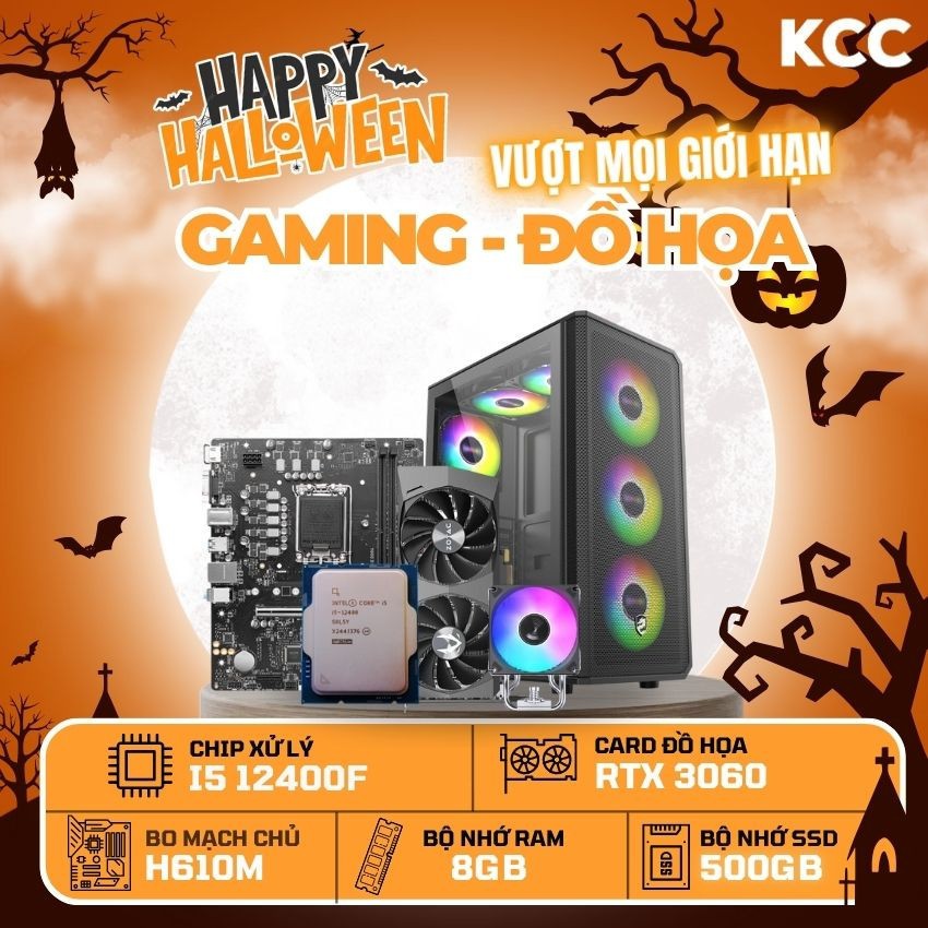 Bộ PC Chơi Game Làm Việc KCC I5 12400F / 13400F / 14600K - RTX 3060 5060 5060ti - Mới Bảo Hành 3 Năm