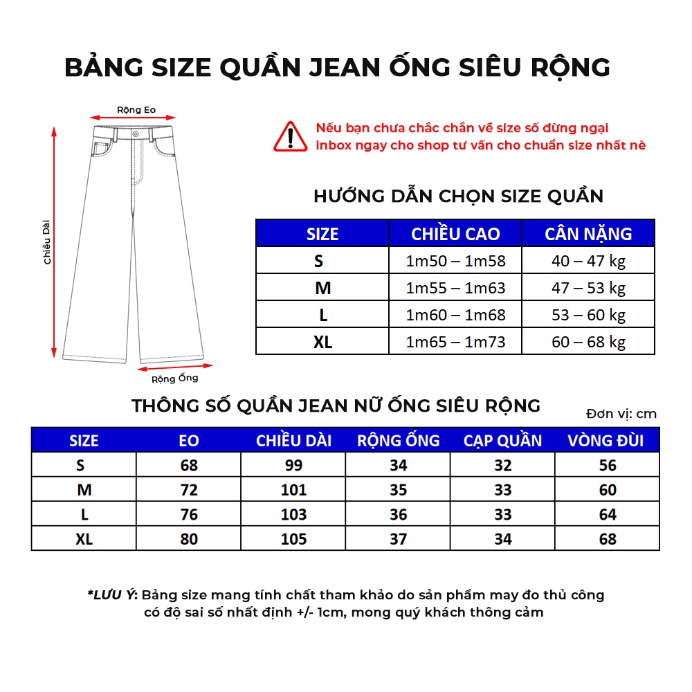 Quần Jeans Bò Nữ Ống Suông Siêu Rộng Cạp Thấp Trơn Màu Chất Vải Mềm Ống Rộng 35-37cm Phong Cách Hàn Quốc | BigBuy360 - bigbuy360.vn
