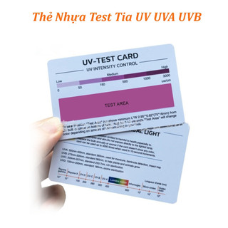 Thẻ test tia UV, UVA, UVB, card kiểm tra tia cực tím bản TIẾNG ANH, thẻ kiểm tra chống nắng hiệu quả