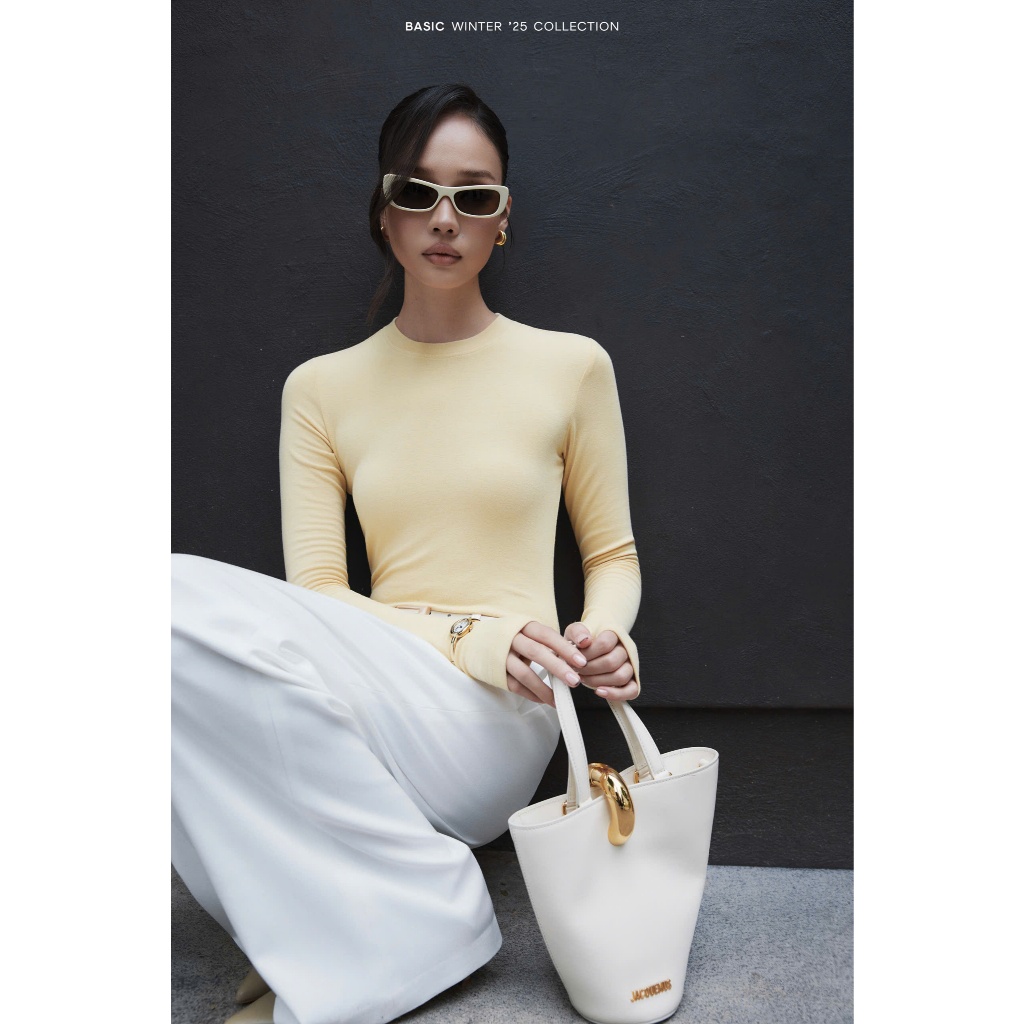 Áo thun nữ ôm trơn tay dài BASIC NAOMI TOP