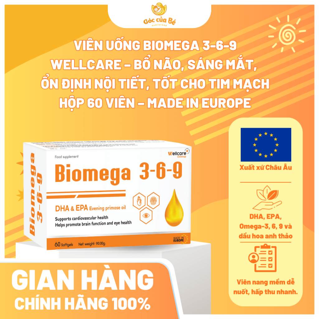 Viên Uống Biomega 3-6-9 Wellcare – Bổ Não, Sáng Mắt, Ổn Định Nội Tiết, Tốt Cho Tim Mạch