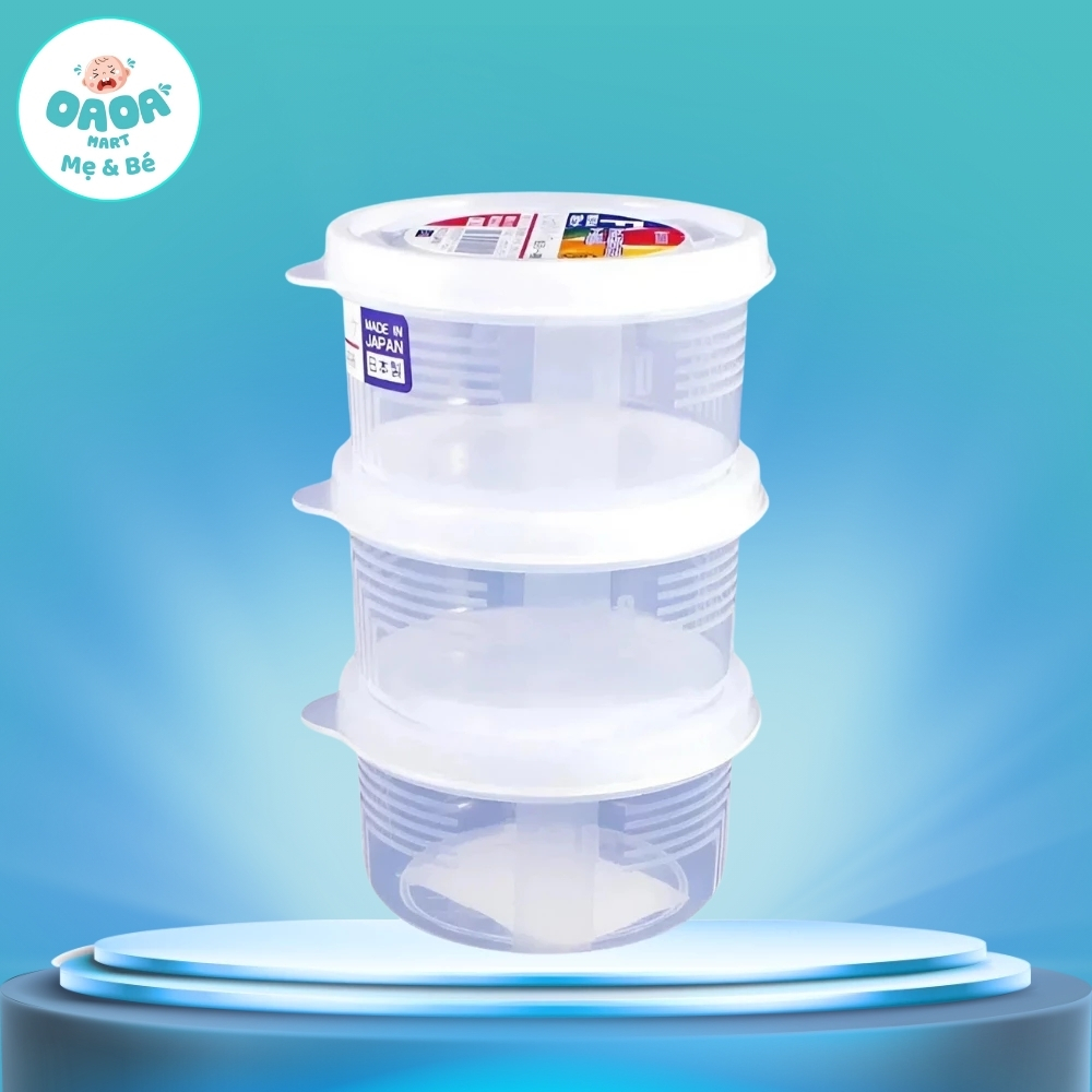Set 3 hộp chia thức ăn cho bé Nakaya Mini Nhật Bản chính hãng (180ml)