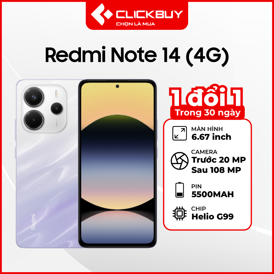 Điện thoại Xiaomi Redmi Note 14 (4G) 8GB 128GB Chính Hãng