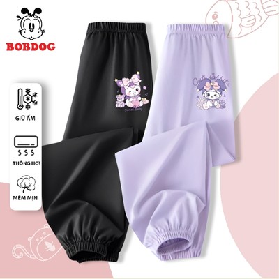 Quần dài bé gái BOBDOG dáng jogger chất thun co giãn mềm mại in hình dễ thương cho bé
