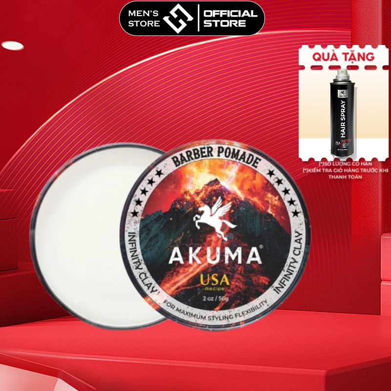 Sáp vuốt tóc AKUMA Infinity Clay - 56gr - 116gr – chất clay giữ nếp trên 10 tiếng