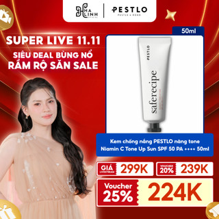   Võ Hà Linh x PESTLO  Kem chống nắng PESTLO nâng tone Niamin C Tone Up Sun SPF50+ PA++++ 50ml 