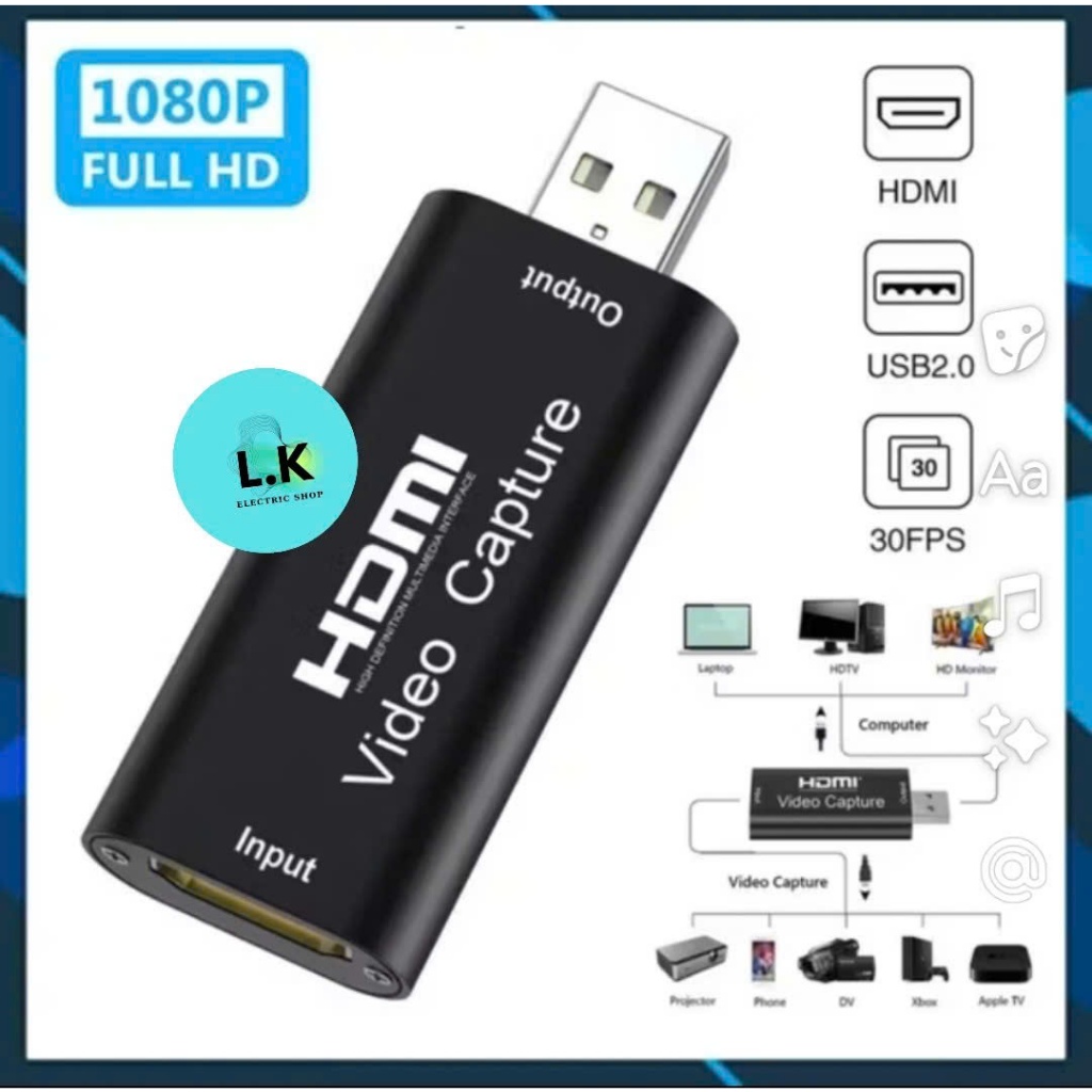 Đầu chuyển đổi ghi hình HDMI sang USB Video Capture Hội Họp Máy Ảnh Máy Quay Xbox PS Đầu DVD Live St