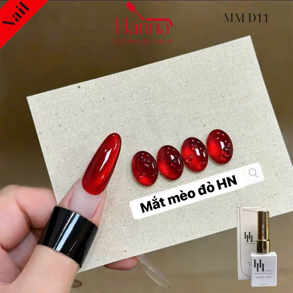 Sơn gel mắt mèo đỏ HN Gel 15ml [Tách lẻ màu]