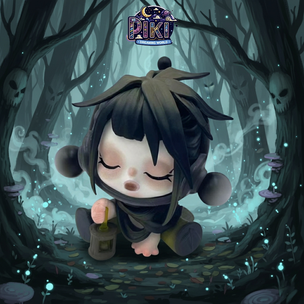 Mô hình SKULLPANDA Bilnd box tượng nhân vật dễ thương bộ sưu tập The Ink Plum Blossom 4