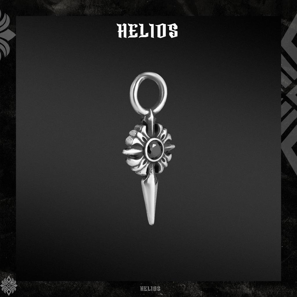 Charm khuyên tai bạc S925 HeliSilver SOLIX Helios Black Silver Faith