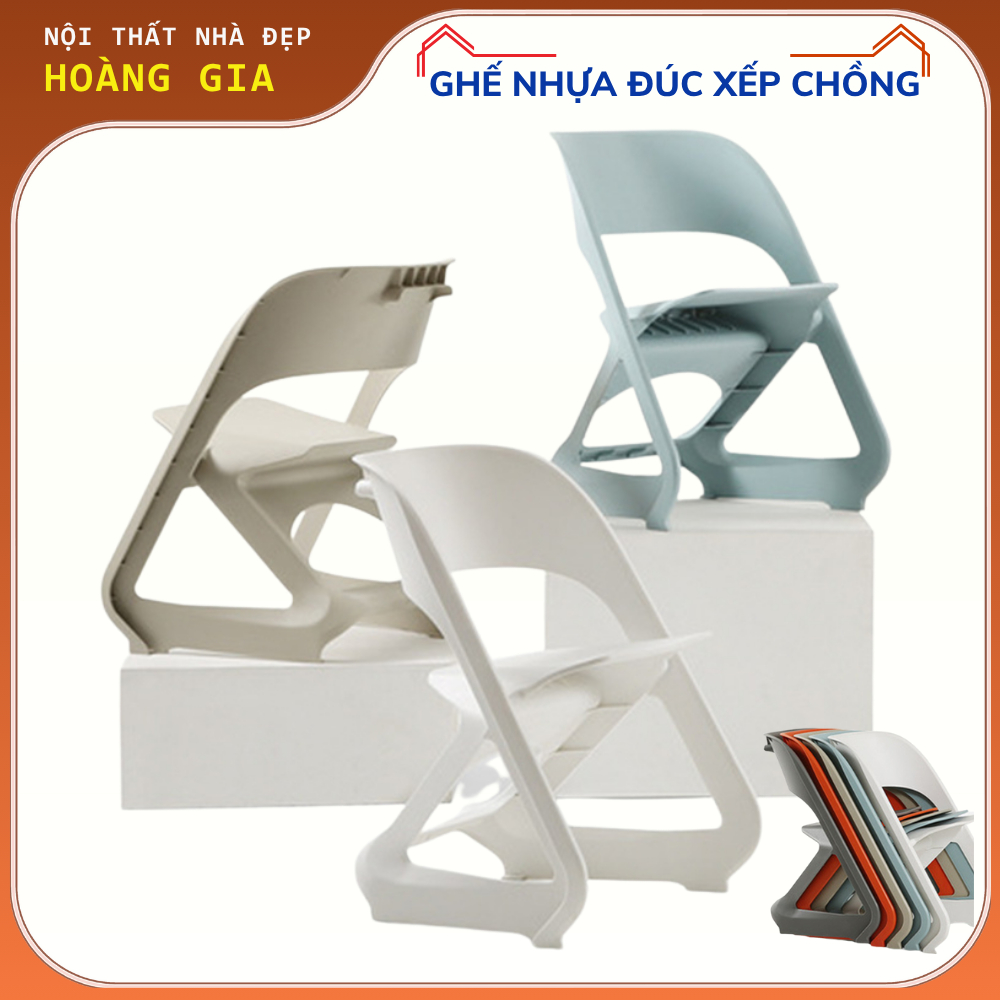 (Thanh Lý) Ghế tựa Lưng thấp xếp chồng, ghế nhựa câu cá đa năng BGN026