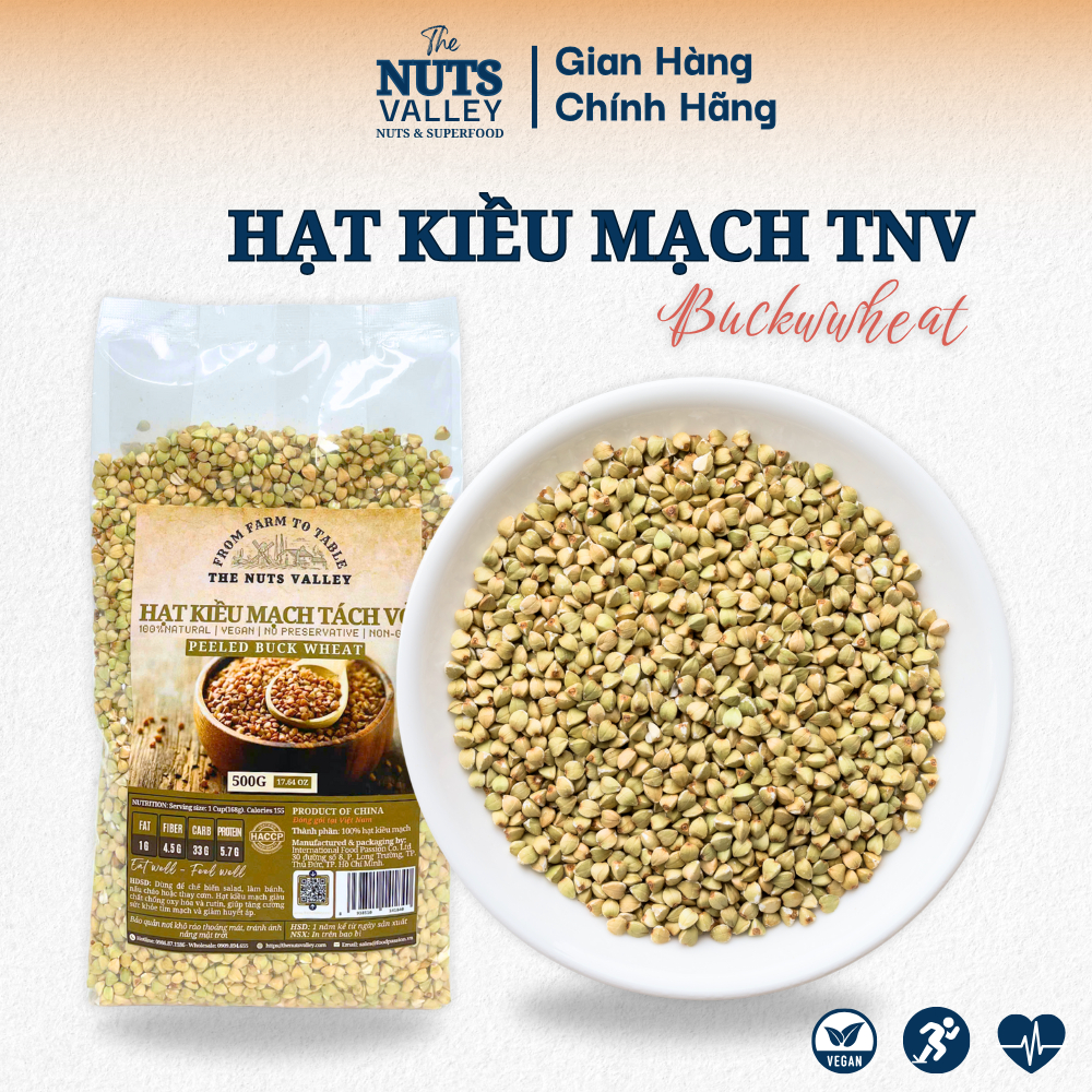 Hạt Kiều Mạch tam giác mạch – Nguyên Chất, Giàu Protein, Eat Clean, Buckwheat, The Nuts Valley