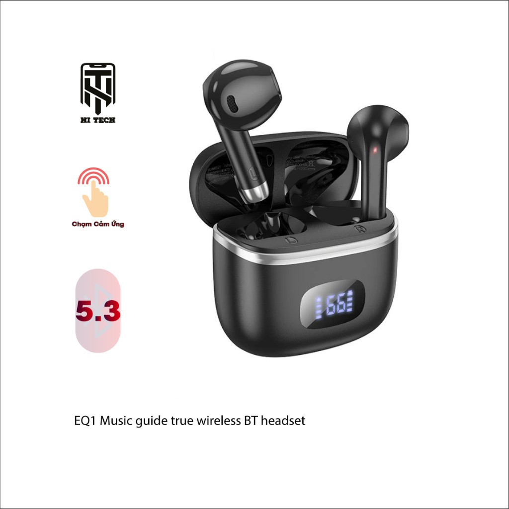 Tai nghe Bluetooth Hoco EQ1 V5.3 , pin 400mah , sử dụng đến 7 giờ , thiết kế sang trọng,vỏ sạc có mà