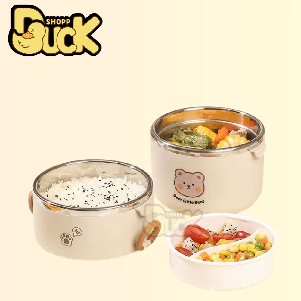HỘP ĐỰNG CƠM 1/2/3 TẦNG Dear Bear lõi INOX GIỮ NHIỆT CỰC TỐT - CÀ MEN 2 TẦNG SIÊU CHẮC CHẮN BỎ ĐƯỢC LÒ VI SÓNG | BigBuy360 - bigbuy360.vn