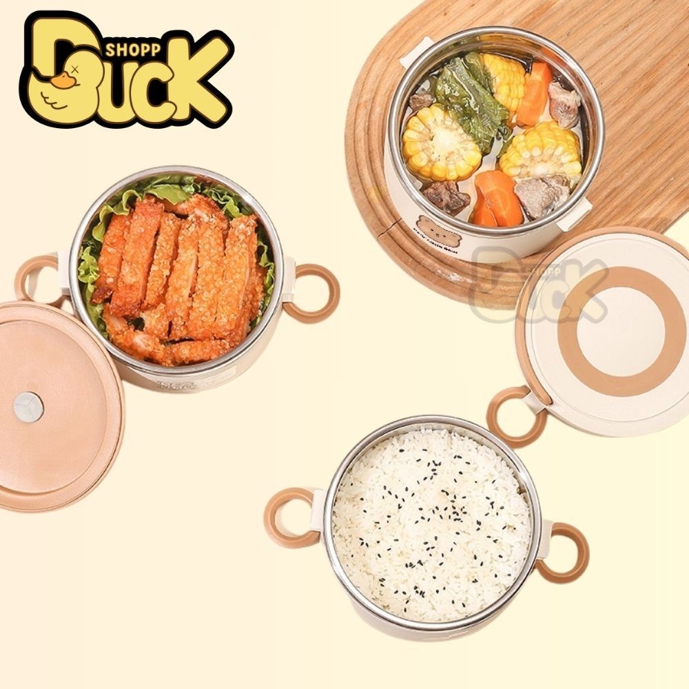 HỘP ĐỰNG CƠM 1/2/3 TẦNG Dear Bear lõi INOX GIỮ NHIỆT CỰC TỐT - CÀ MEN 2 TẦNG SIÊU CHẮC CHẮN BỎ ĐƯỢC LÒ VI SÓNG | BigBuy360 - bigbuy360.vn