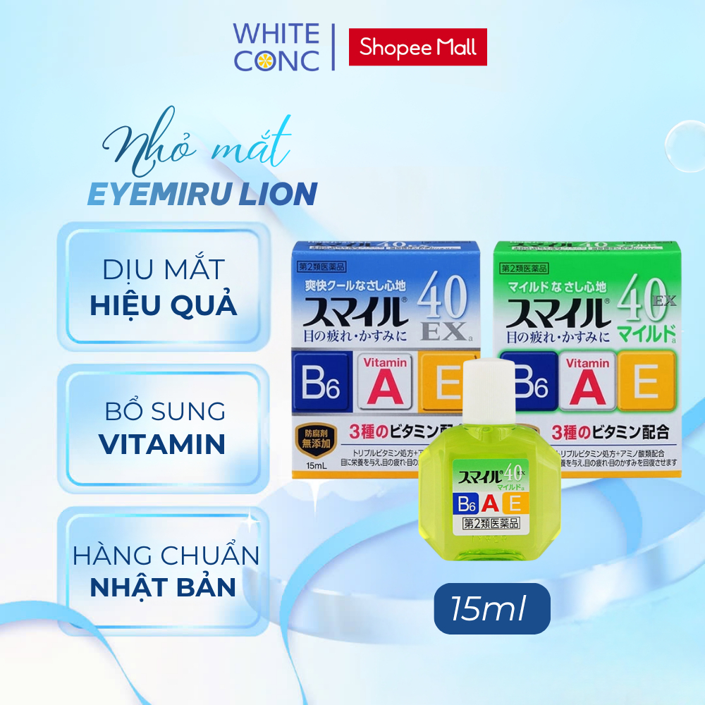 Nước nhỏ mắt Eyemiru 40 EX Mild Lion White Conc Nhật Bản - Lọ 15ml