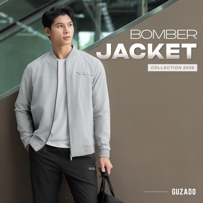 Áo Khoác Bomber Nam GUZADO Chất Liệu Gió Cao Cấp, Cổ Tròn Bo Chun, Form Trẻ Trung GAG03-GCKB25W003