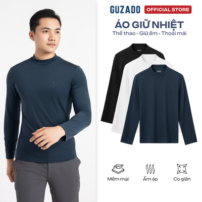 [HÀNG MỚI]Áo Giữ Nhiệt Nam GUZADO Vải Heattech Cao Cấp, Mềm Mịn,Giữ Nhiệt Tốt,Thoải Mái Vận Động MDT-MCTD25W013
