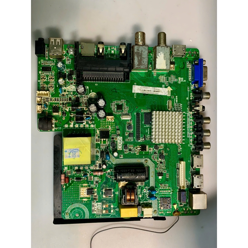 Bo main boar mạch linh kiện tivi tv Asanzo 32E800 nguồn, xử lý chung chính chủ khiển, phím bấm, mắt 