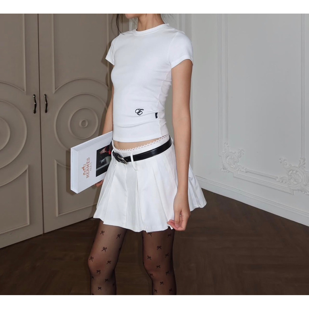 Pass Chân Váy Eager.mood Local Brand Mini Skirt Trắng Size S