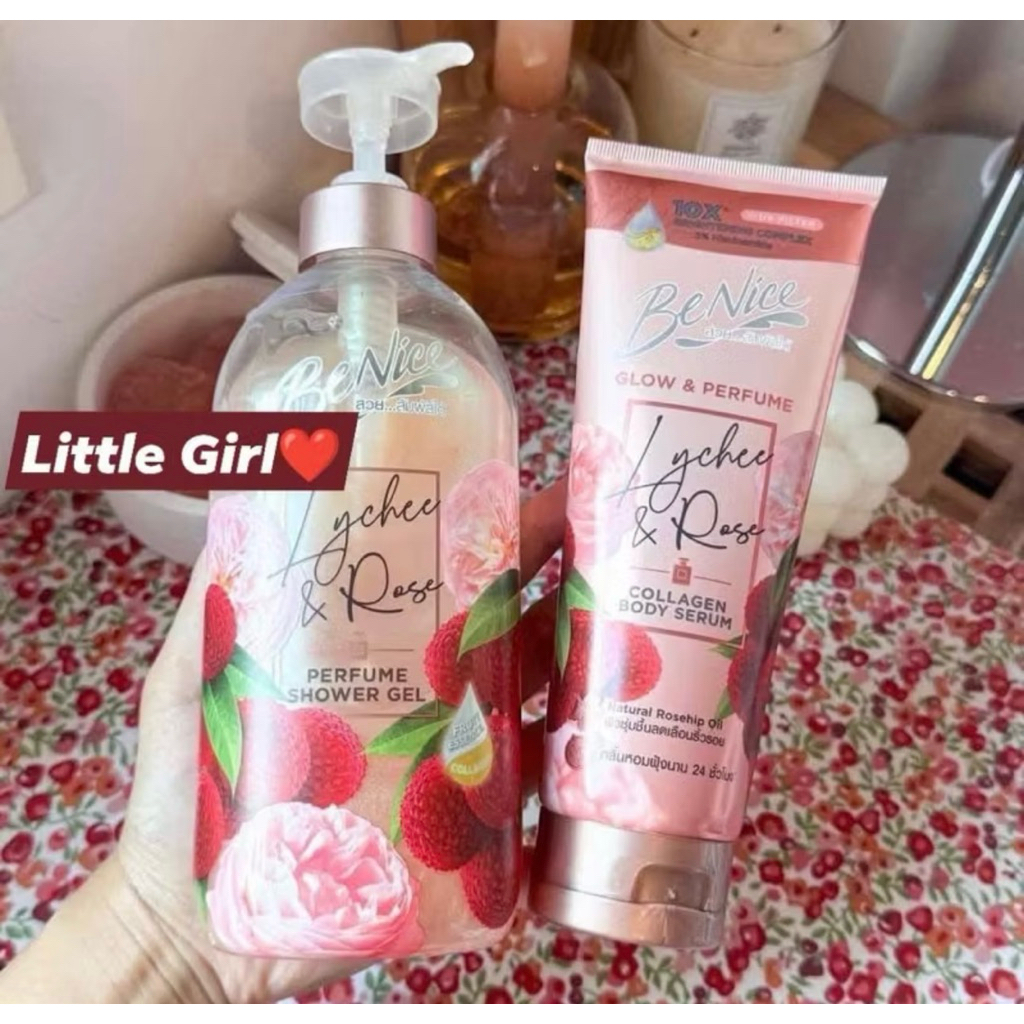 Serum Dưỡng Thể Nước Hoa Cấp Ẩm Collagen Benice Glow & Perfume Mùi Mới Thơm Sang Lychee rose Thái La