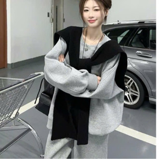   RẺ VÔ ĐỊCH  Set Bộ Nỉ Kèm Khăn Nữ - Bộ Đồ Form Rộng Phong Cách Kemshop1908 