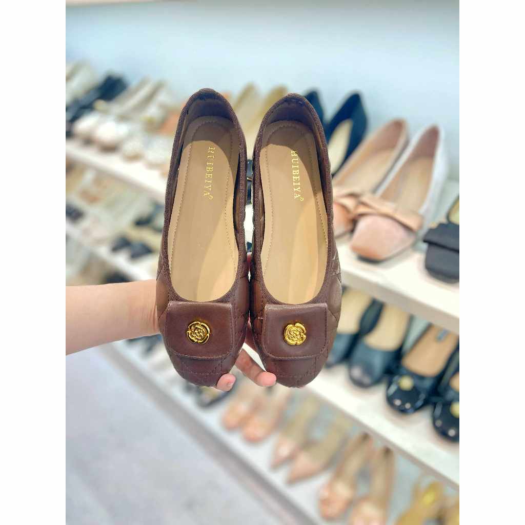 Giày bệt H trần chỉ tag hoa vàng 533-26 - Kachi House