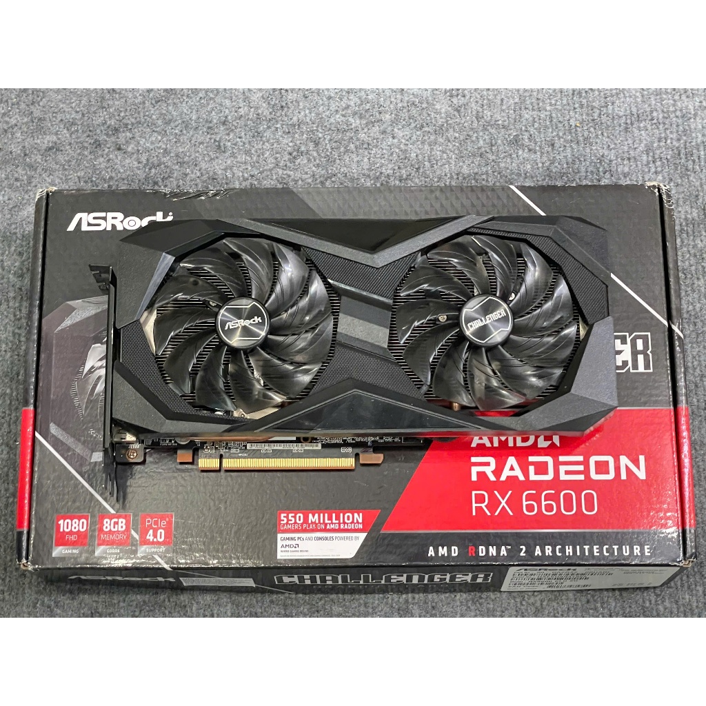 Card Màn Hình VGA RX 6700XT 6600XT Asrock Challenger 12GB Full Box