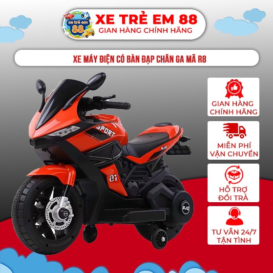 Xe máy điện có bàn đạp chân ga cho bé mã R8
