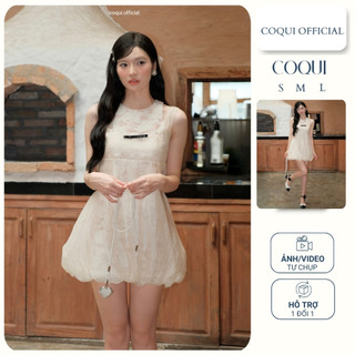  Đầm bí phồng tiểu thư phối ren xinh xắn dự tiệc COQUI Juju Dress đầm babydoll tiểu thư sang chảnh 