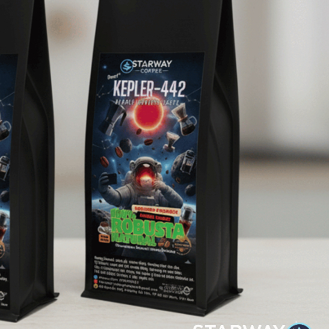 Cà phê Dwarf* KEPLER-442 – ROBUSTA Natural Rang Mộc Dark Roast – Vị: Bitter Chocolate – Roasted Nuts