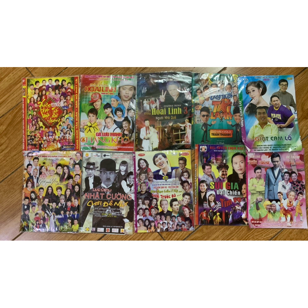 Combo 10 bộ đĩa DVD chủ đề hài kịch-ca nhạc sân khấu cũ dành cho anh em làm tư liệu, rì viu