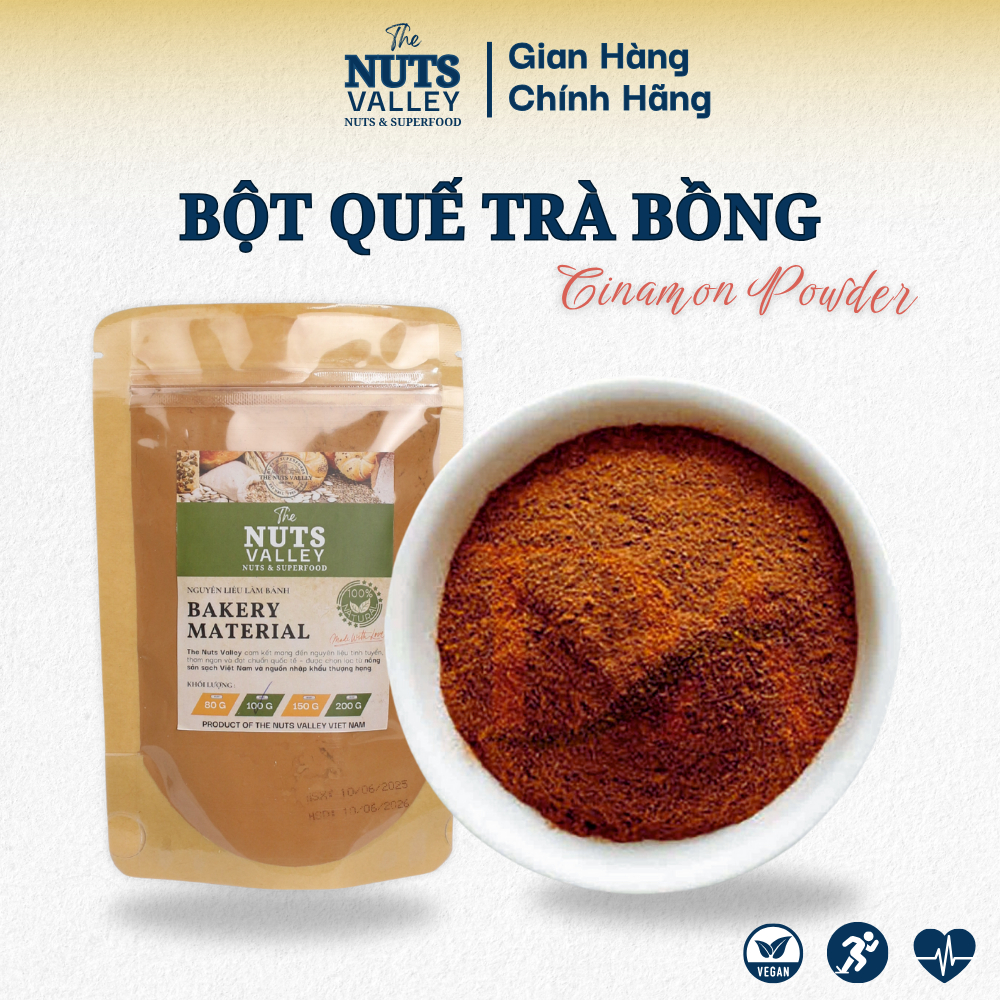 Bột Quế Trà Bồng – Nguyên Chất, Dùng Pha Trà, Nấu Ăn, Cinnamon Powder, The Nuts Valley 