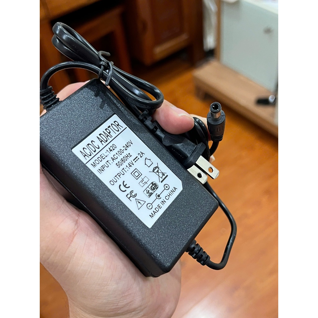 🔥 Adapter DC 14V 2A | Nguồn 14V–2A Chân 5.5mm – Loại Tốt, Ổn Định, Bền Lâu