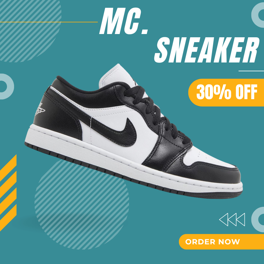 Giày Thể Thao JD Cổ thấp Nam Nữ Đen Trắng, Giày JD 1 LOW PANDA