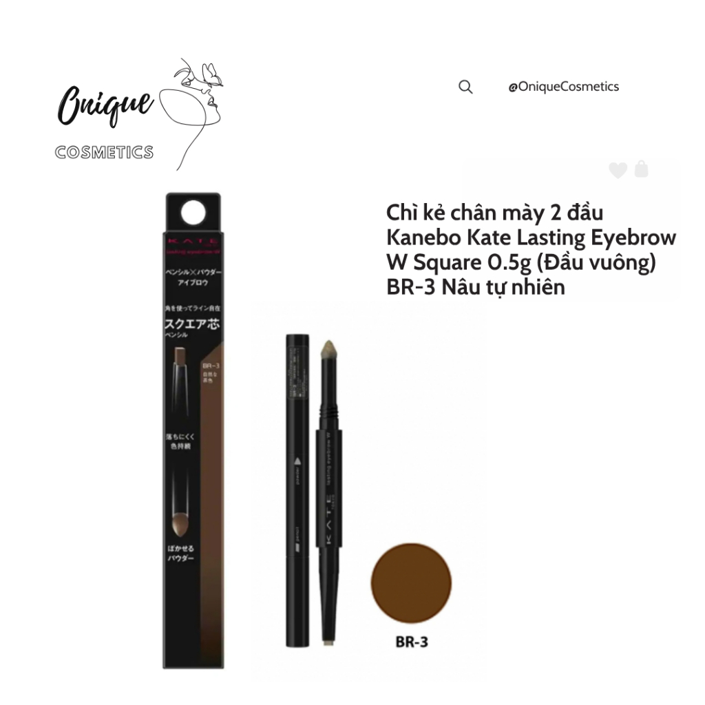 [HÀNG CHÍNH HÃNG] Chì kẻ chân mày 2 đầu Kanebo Kate Lasting Eyebrow W Square 0.5g (Đầu vuông))